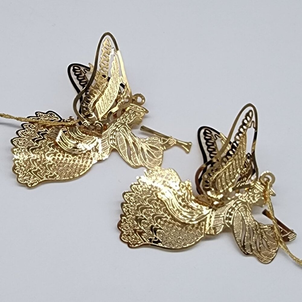 Baldwin Gold Plated Angel Christmas Tree Ornaments Delicate & Elegant Design